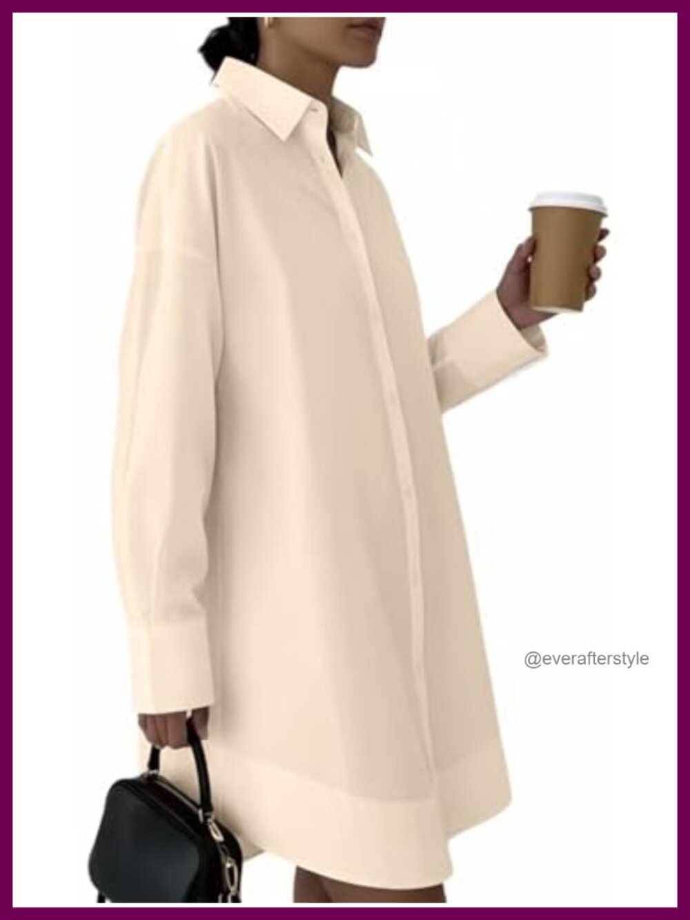 Women's Cotton Button Down Shirt Dress Long Sleeve Midi Business Casual